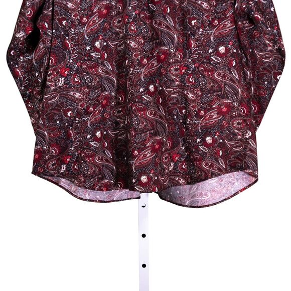 Chaps Ralph Lauren Women's Shirt Button Up Paisley Long Sleeve Blouse Top 0X - Picture 7 of 9